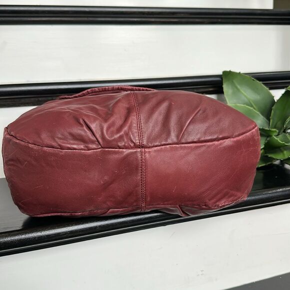 J.Jill Berry Red Genuine Leather Shoulder Bag Purse | Slouchy Soft Hobo Handbag - Picture 9 of 12